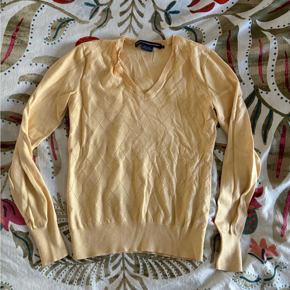 Ralph Lauren Soft Yellow V-Neck Sweater
